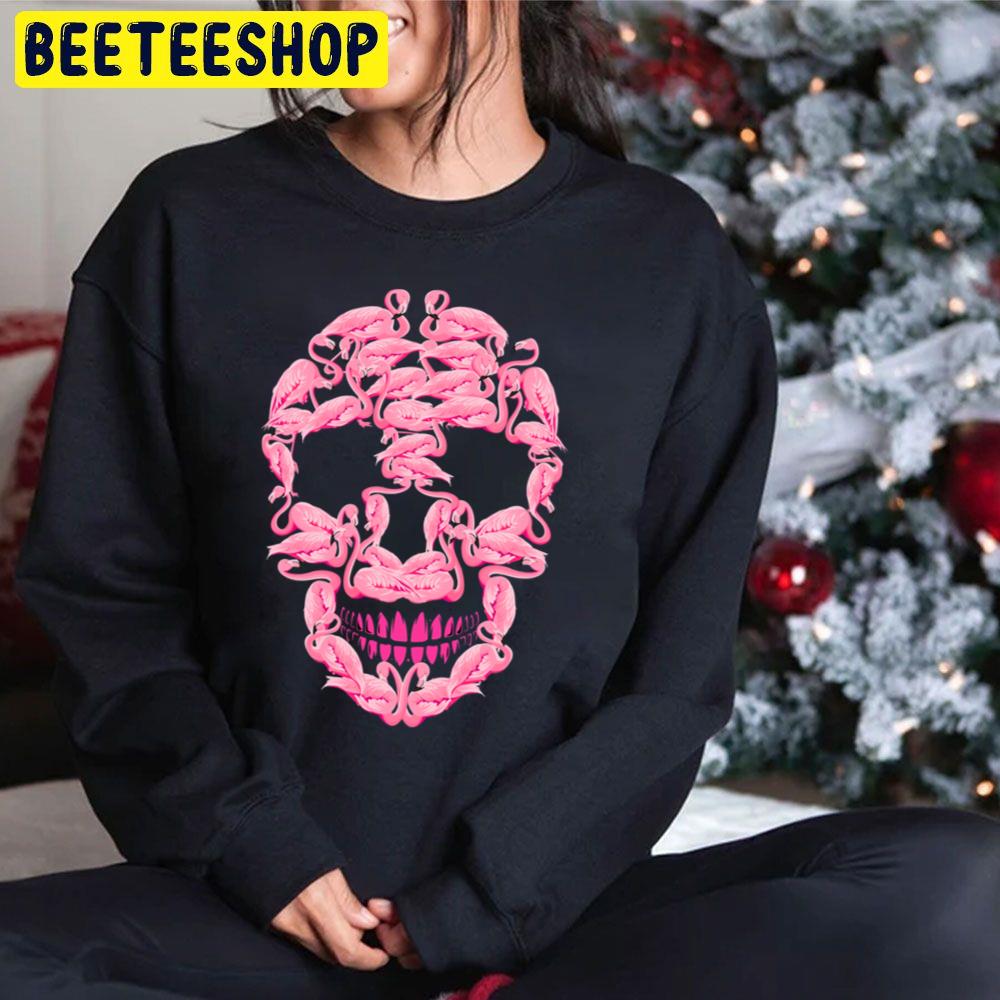 Funny Flamingo Skulls Halloween Trending Unisex Hoodie Funny Flamingo Skulls Halloween Trending Unisex Hoodie