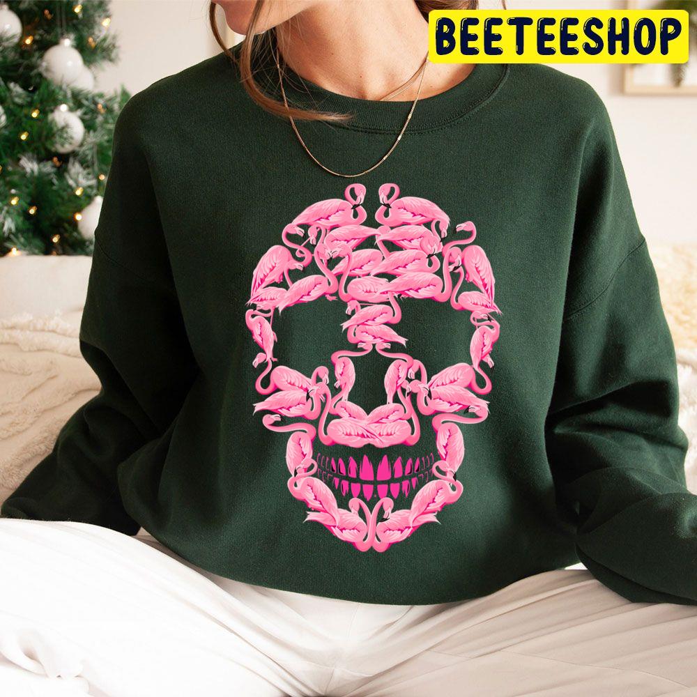 Funny Flamingo Skulls Halloween Trending Unisex Hoodie Funny Flamingo Skulls Halloween Trending Unisex Hoodie
