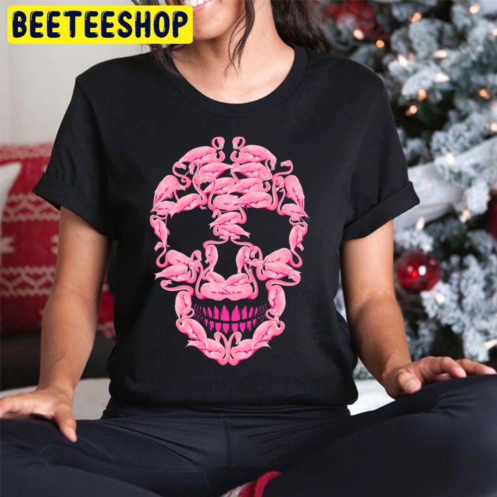 Funny Flamingo Skulls Halloween Trending Unisex Hoodie Funny Flamingo Skulls Halloween Trending Unisex Hoodie