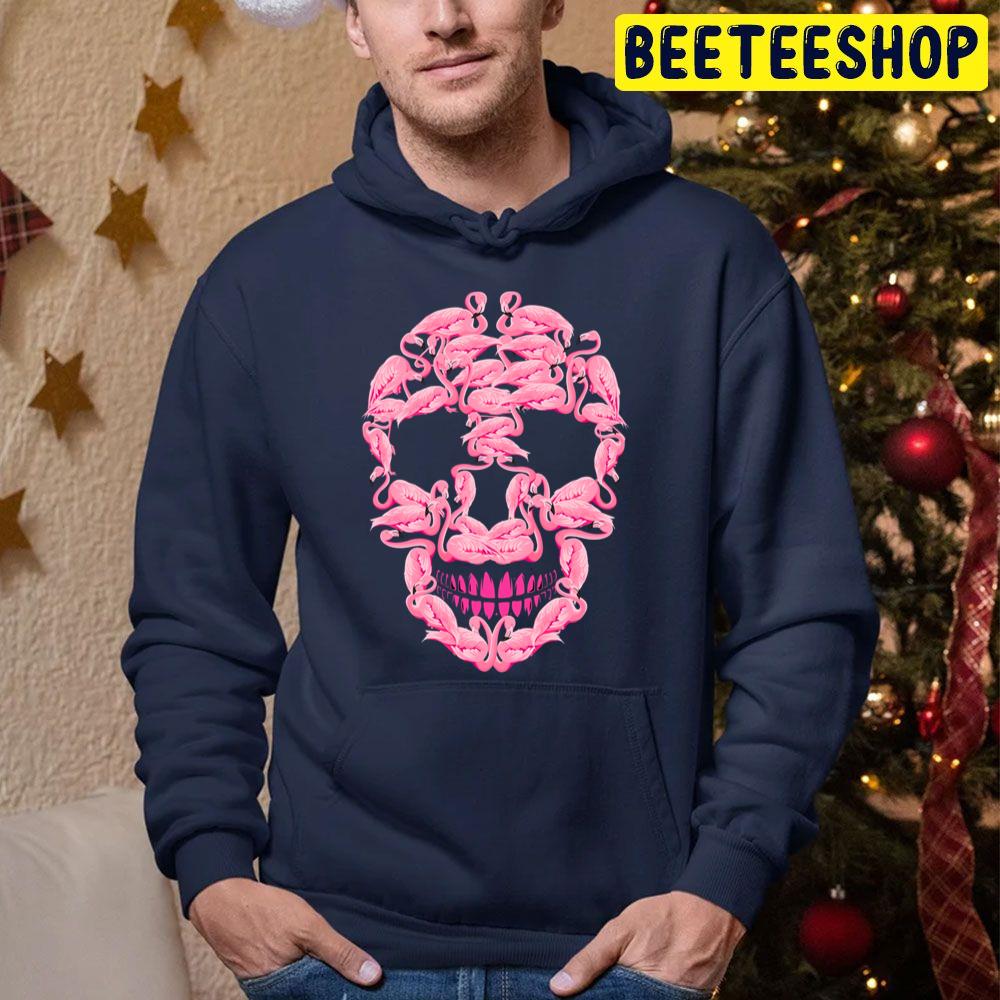 Funny Flamingo Skulls Halloween Trending Unisex Hoodie Funny Flamingo Skulls Halloween Trending Unisex Hoodie