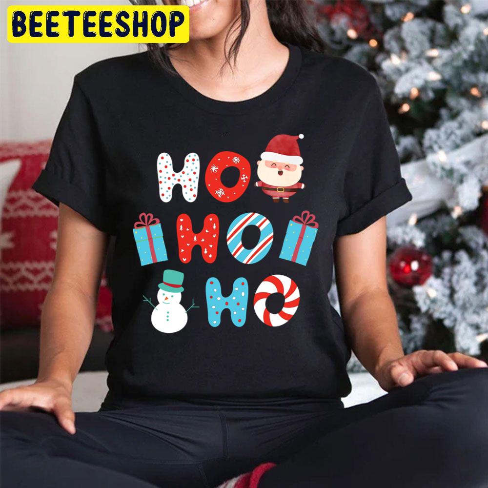 Funny Ho Ho Ho Santa And Snowman Christmas Trending Unisex Hoodie Funny Ho Ho Ho Santa And Snowman Christmas Trending Unisex Hoodie