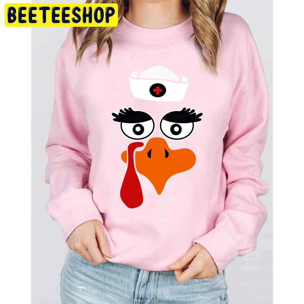 Funny Thanksgiving Nurse Turkey Cartoon Trending Unisex Sweatshirt Funny Thanksgiving Nurse Turkey Cartoon Trending Unisex Sweatshirt