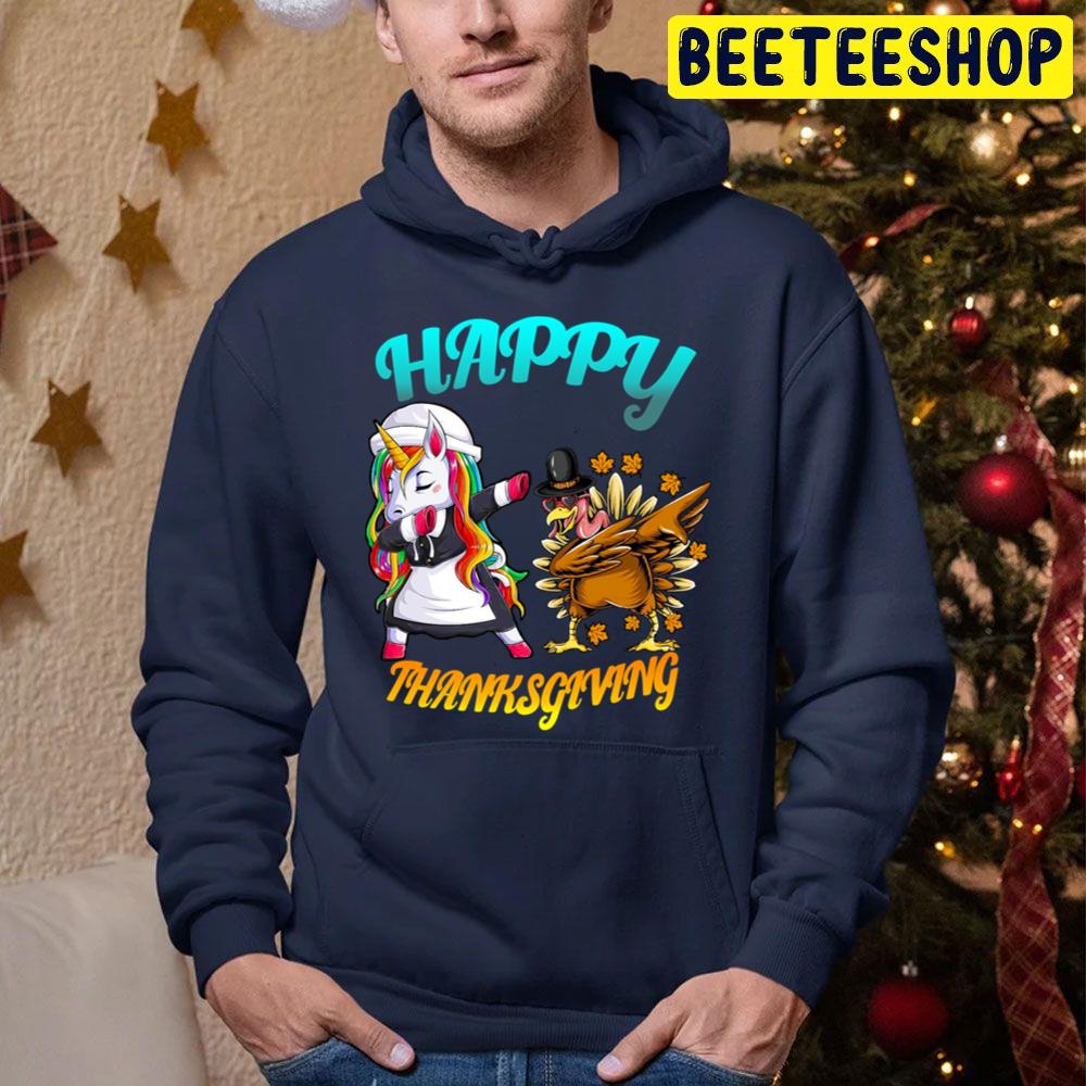 Funny Thanksgiving Unicorn Dabbing Dance Trending Unisex Hoodie Funny Thanksgiving Unicorn Dabbing Dance Trending Unisex Hoodie