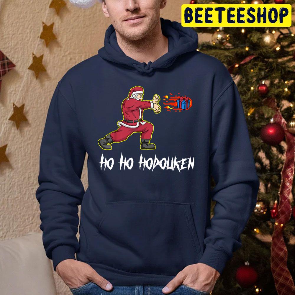 Funnys Santa Ho Ho Hodouken Retro Video Game Trending Unisex Hoodie Funnys Santa Ho Ho Hodouken Retro Video Game Trending Unisex Hoodie