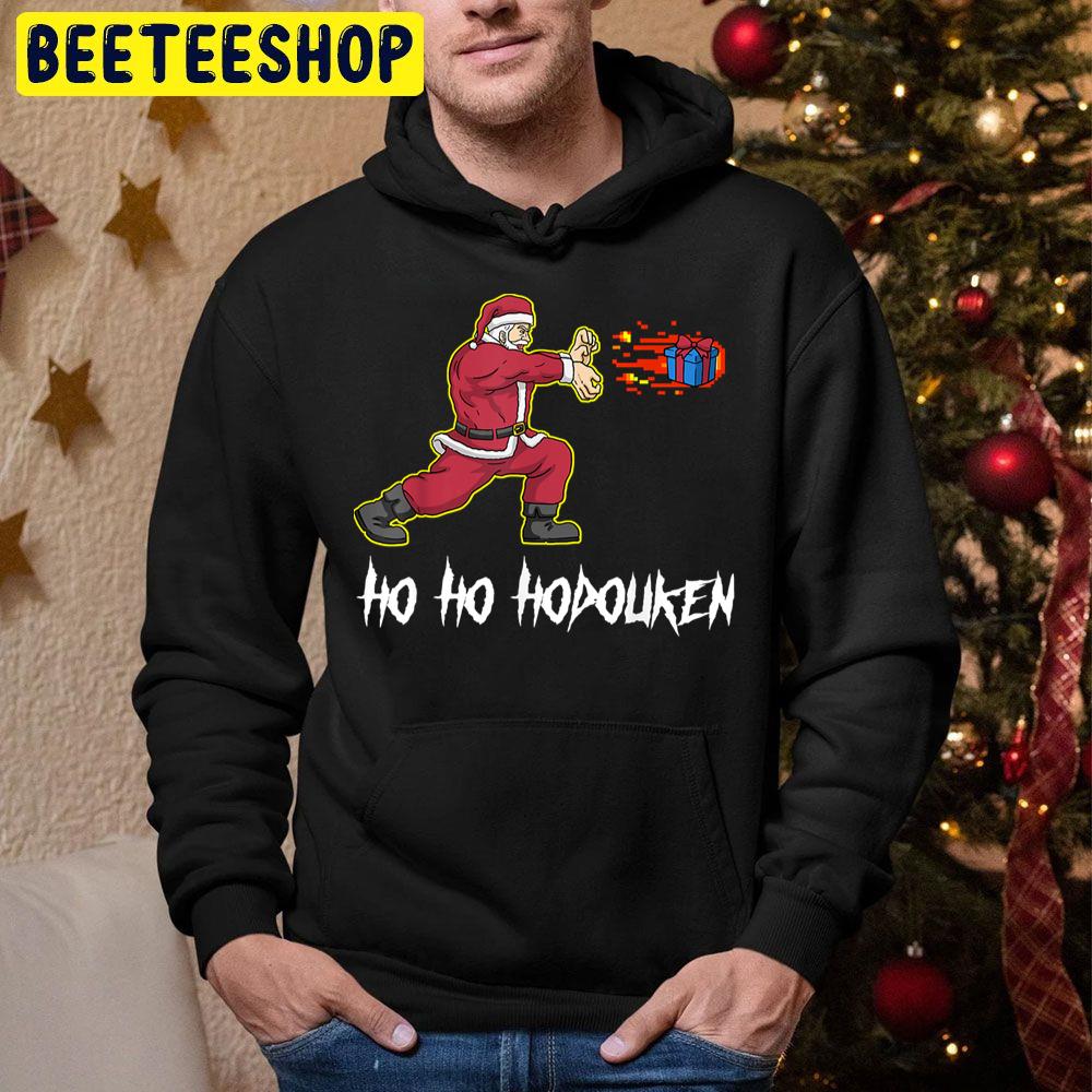 Funnys Santa Ho Ho Hodouken Retro Video Game Trending Unisex Hoodie Funnys Santa Ho Ho Hodouken Retro Video Game Trending Unisex Hoodie