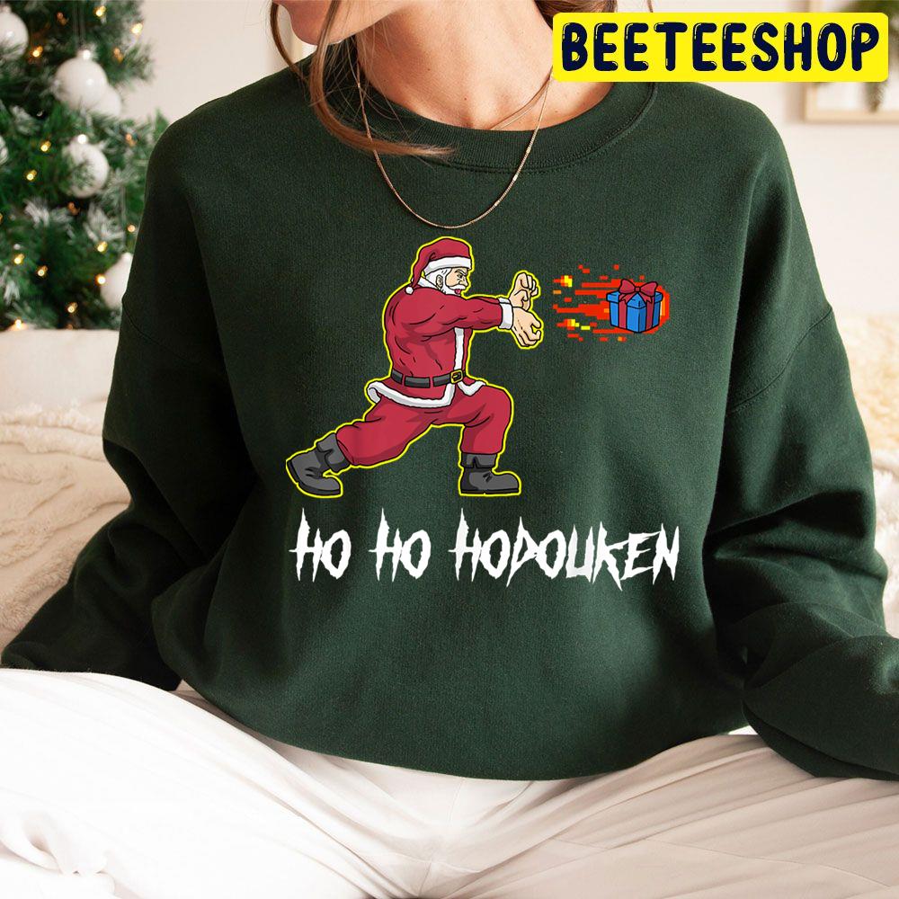 Funnys Santa Ho Ho Hodouken Retro Video Game Trending Unisex Hoodie Funnys Santa Ho Ho Hodouken Retro Video Game Trending Unisex Hoodie