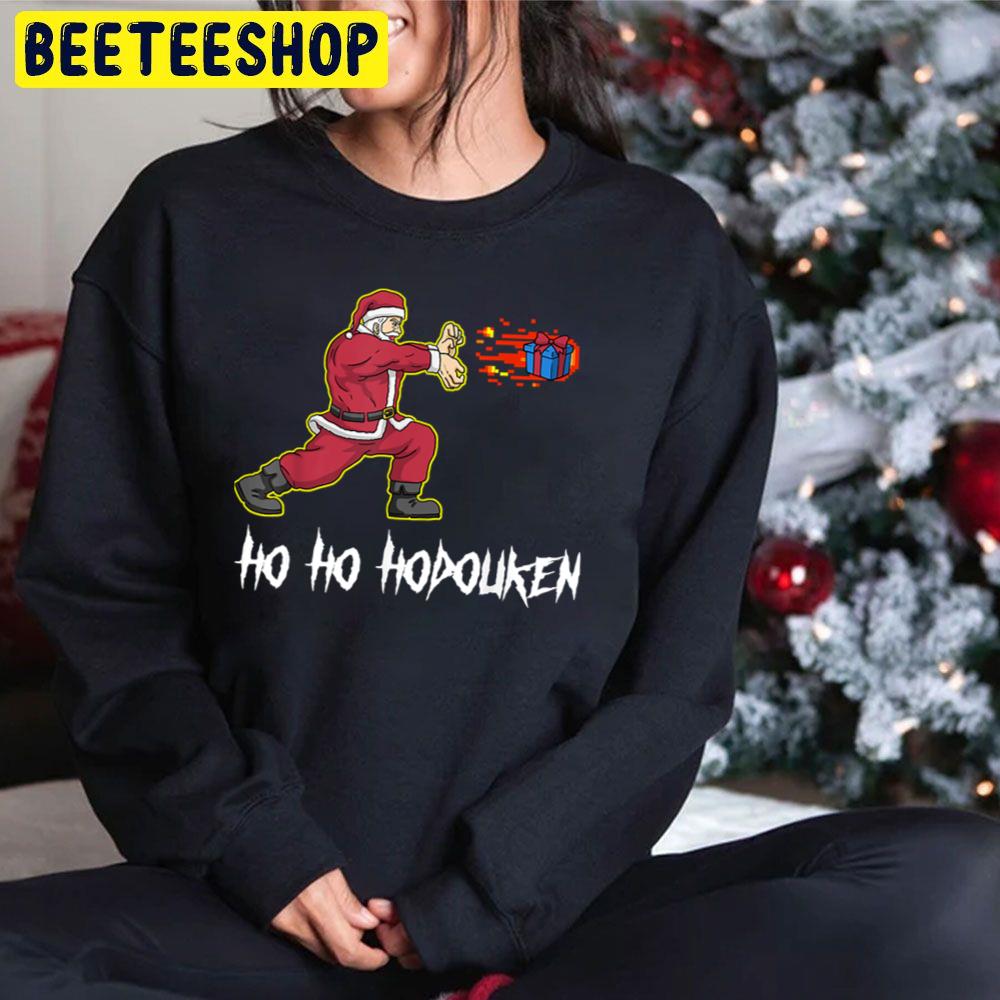 Funnys Santa Ho Ho Hodouken Retro Video Game Trending Unisex Hoodie Funnys Santa Ho Ho Hodouken Retro Video Game Trending Unisex Hoodie