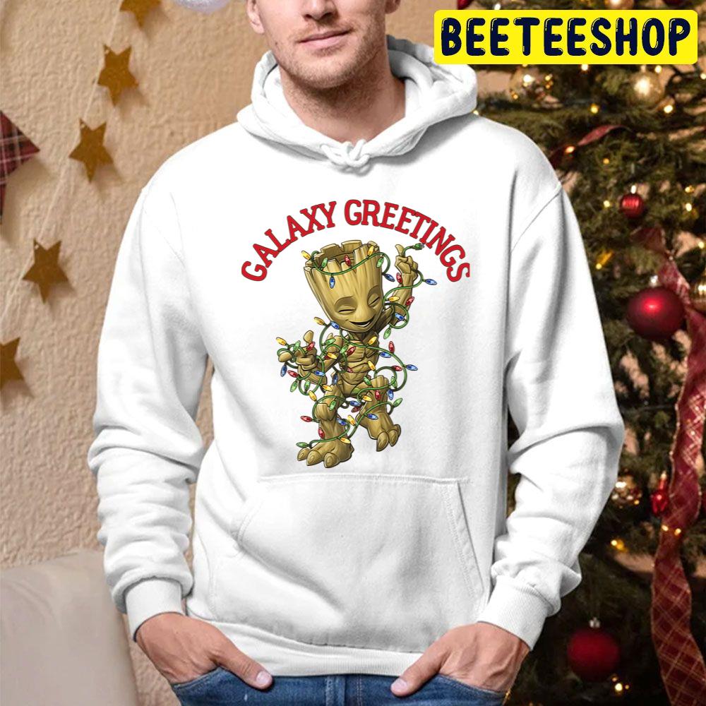 Galaxy Greetings Groot Christmas Trending Unisex Hoodie Galaxy Greetings Groot Christmas Trending Unisex Hoodie