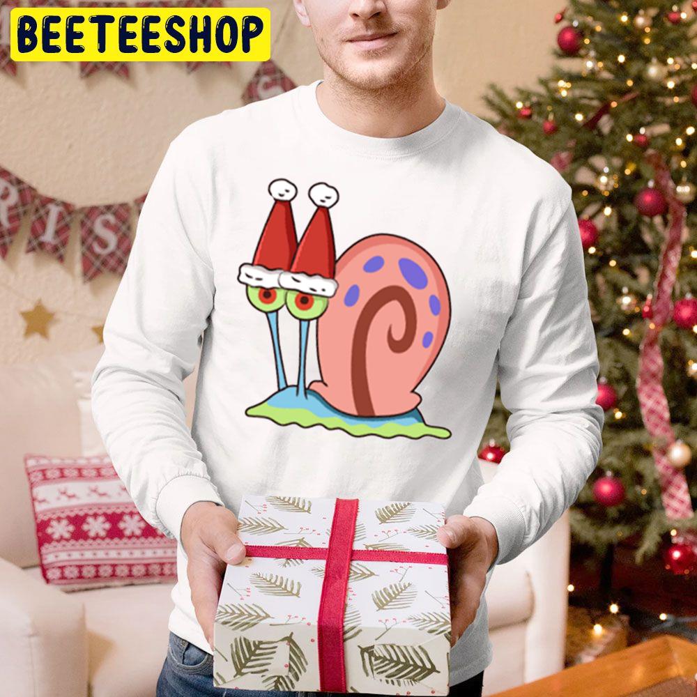 Gary With Santa Hat Spongebob Christmas Trending Unisex Hoodie Gary With Santa Hat Spongebob Christmas Trending Unisex Hoodie