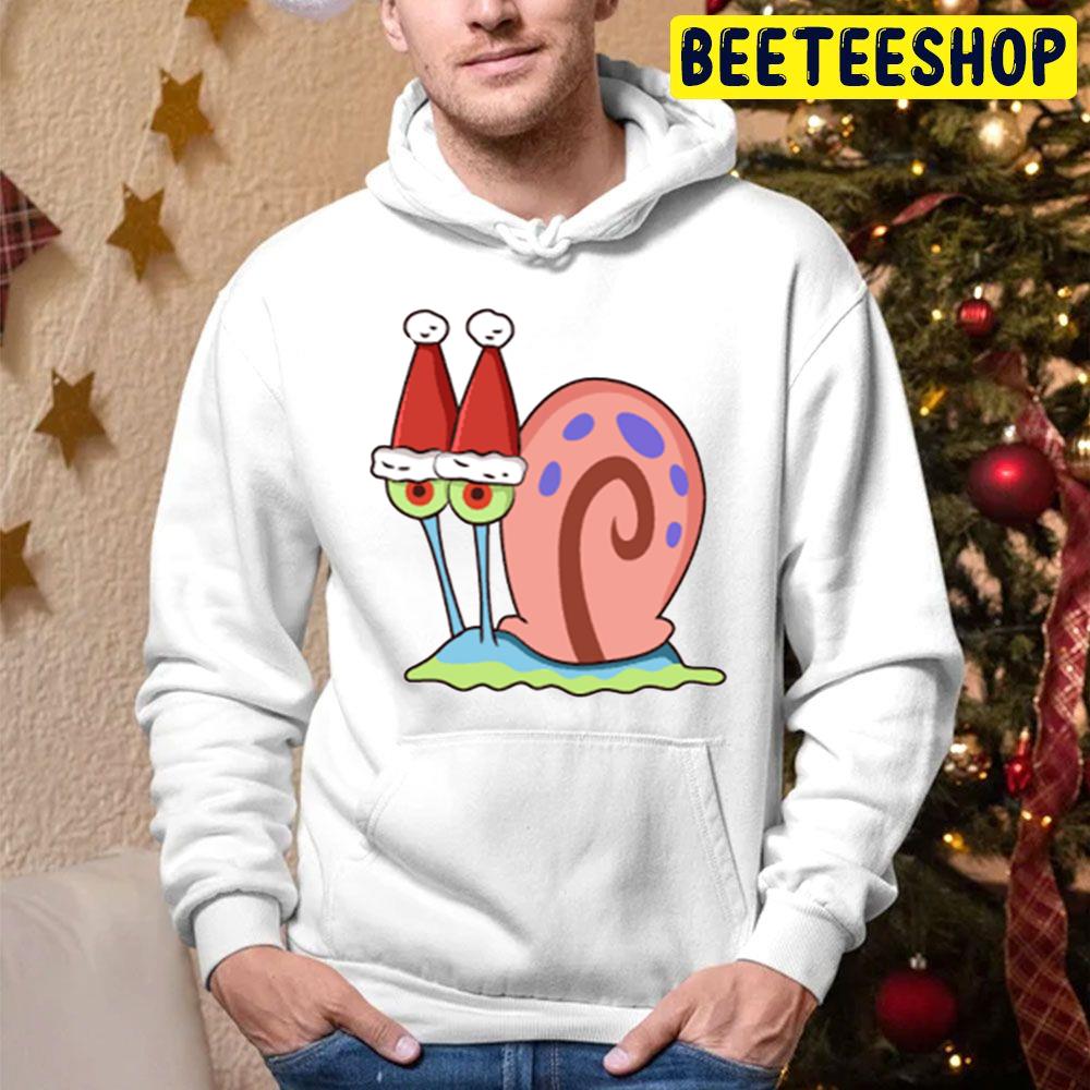 Gary With Santa Hat Spongebob Christmas Trending Unisex Hoodie Gary With Santa Hat Spongebob Christmas Trending Unisex Hoodie