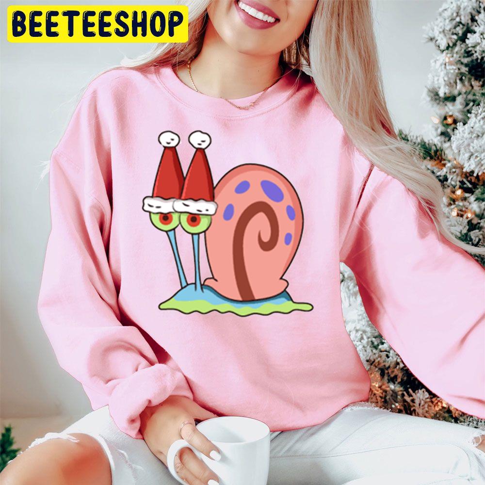 Gary With Santa Hat Spongebob Christmas Trending Unisex Hoodie Gary With Santa Hat Spongebob Christmas Trending Unisex Hoodie