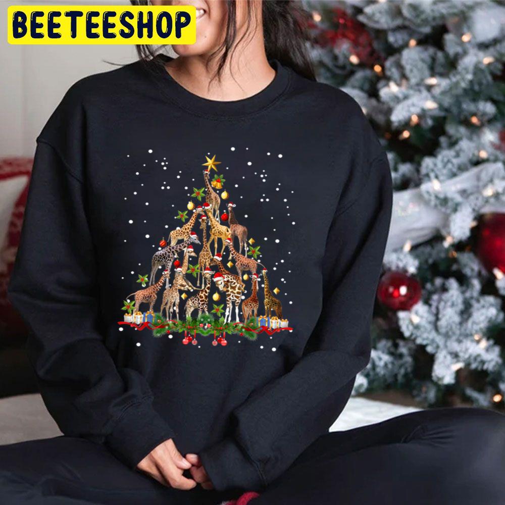 Giraffe Christmas Tree Trending Unisex Hoodie Giraffe Christmas Tree Trending Unisex Hoodie