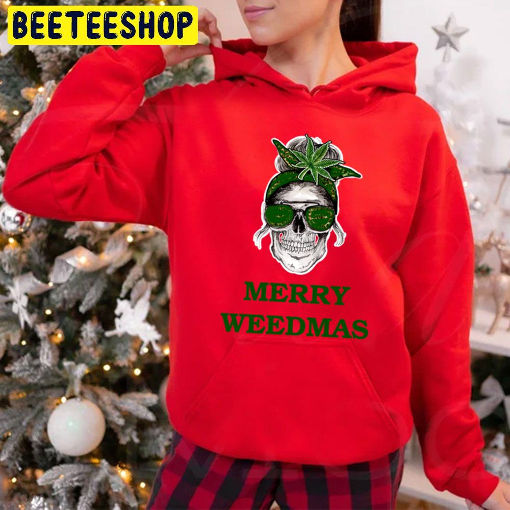 Girl Skull Merry Weedmas Christmas Trending Unisex Hoodie Girl Skull Merry Weedmas Christmas Trending Unisex Hoodie