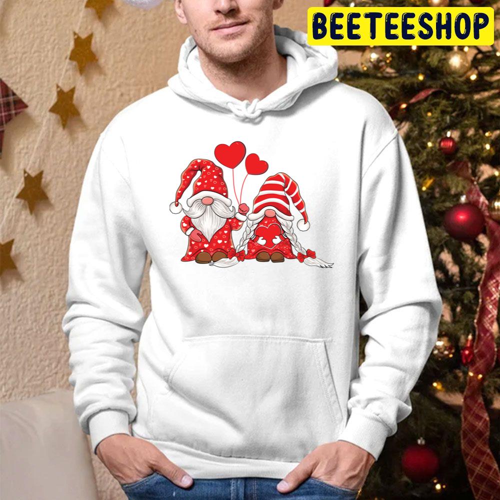Gnomes Couple Holding Hearts Love Valentines Trending Unisex Hoodie Gnomes Couple Holding Hearts Love Valentines Trending Unisex Hoodie