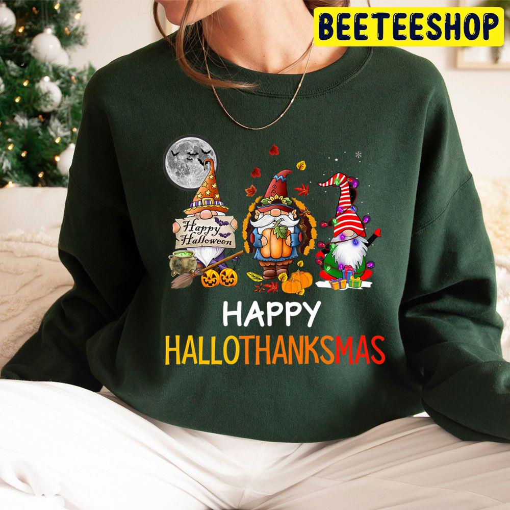 Gnomes Lover Happy Hallothanksmas Trending Unisex Hoodie Gnomes Lover Happy Hallothanksmas Trending Unisex Hoodie