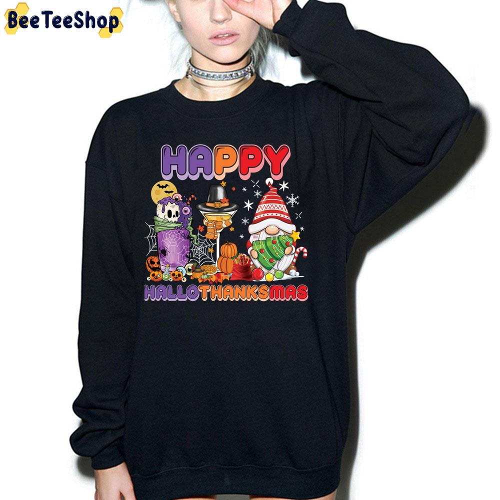 Gnomes Wine Coffee Happy Hallothanksmas Trending Unisex Sweatshirt Gnomes Wine Coffee Happy Hallothanksmas Trending Unisex Sweatshirt