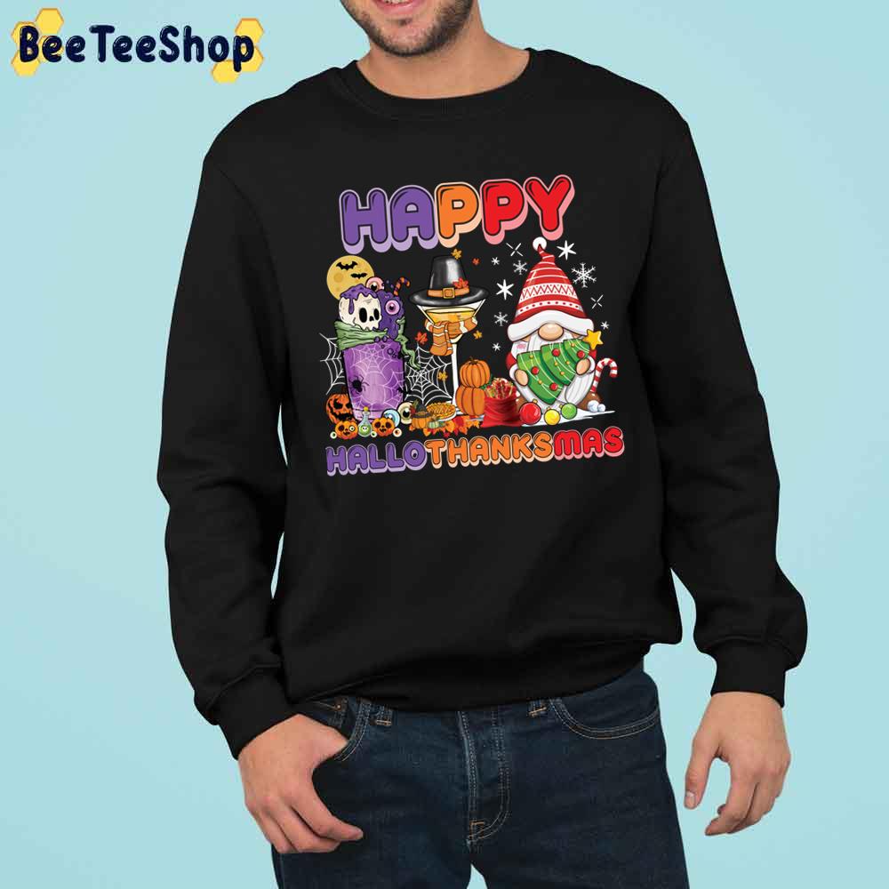 Gnomes Wine Coffee Happy Hallothanksmas Trending Unisex Sweatshirt Gnomes Wine Coffee Happy Hallothanksmas Trending Unisex Sweatshirt
