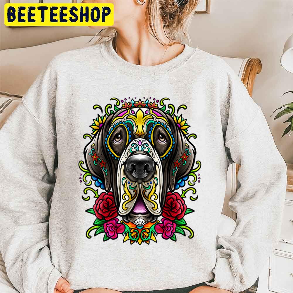 Great Dane Dog Tattoo Day Of The Dead Floral Mexican Art Trending Unisex Sweatshirt Great Dane Dog Tattoo Day Of The Dead Floral Mexican Art Trending Unisex Sweatshirt
