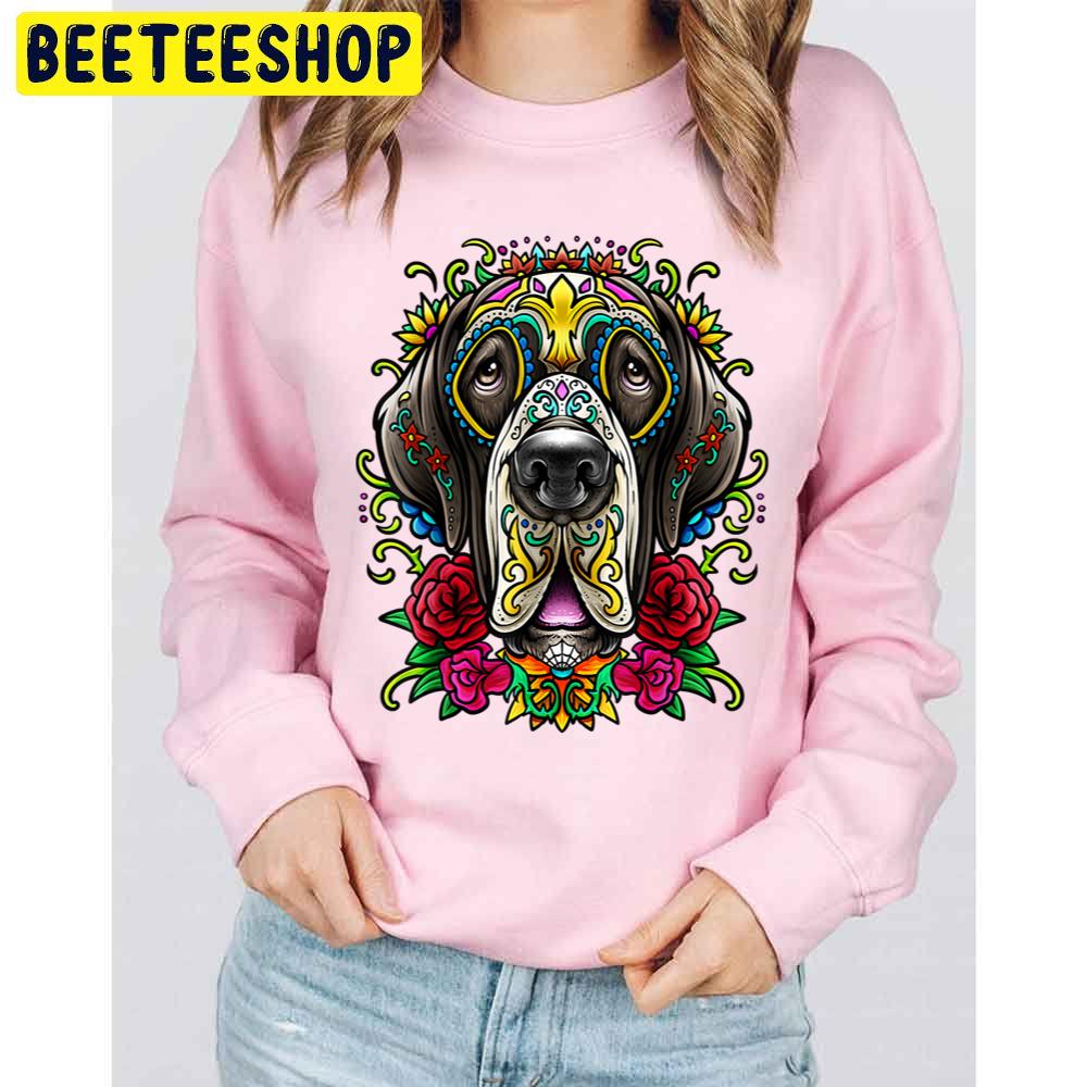 Great Dane Dog Tattoo Day Of The Dead Floral Mexican Art Trending Unisex Sweatshirt Great Dane Dog Tattoo Day Of The Dead Floral Mexican Art Trending Unisex Sweatshirt