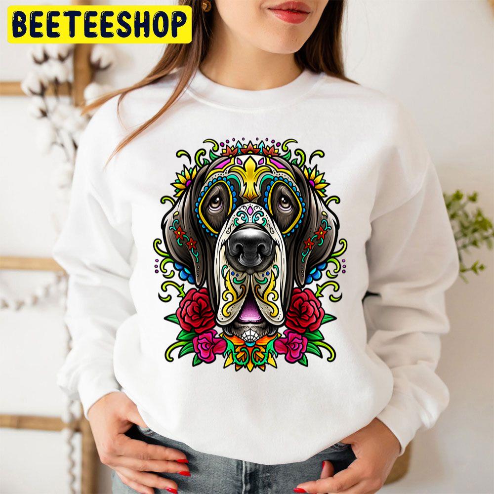 Great Dane Dog Tattoo Day Of The Dead Floral Mexican Art Trending Unisex Sweatshirt Great Dane Dog Tattoo Day Of The Dead Floral Mexican Art Trending Unisex Sweatshirt