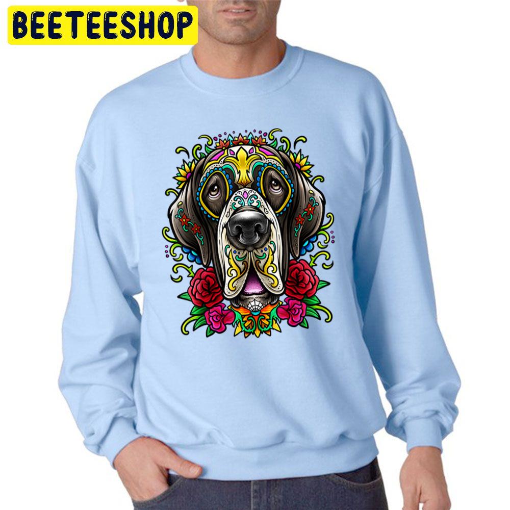 Great Dane Dog Tattoo Day Of The Dead Floral Mexican Art Trending Unisex Sweatshirt Great Dane Dog Tattoo Day Of The Dead Floral Mexican Art Trending Unisex Sweatshirt