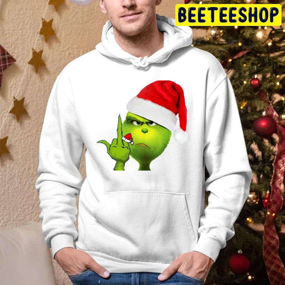 Grinch X Middle Finger Christmas Trending Unisex Hoodie Grinch X Middle Finger Christmas Trending Unisex Hoodie