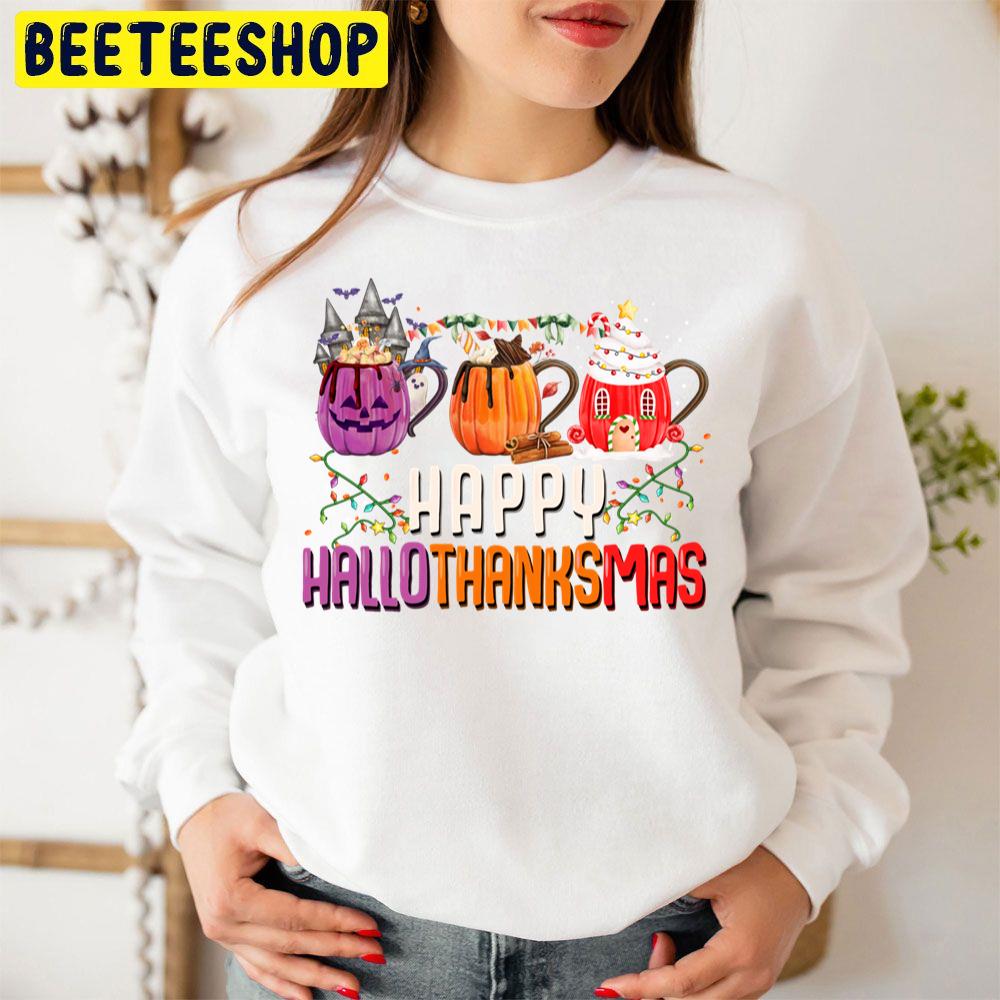Hallothanksmas Coffee Happy Halloween Thanksgiving Christmas Trending Unisex Sweatshirt Hallothanksmas Coffee Happy Halloween Thanksgiving Christmas Trending Unisex Sweatshirt