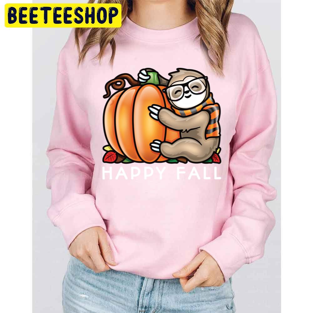 Happy Fall-Kawaii Cute Sloth Hugging A Pumpkin Trending Unisex Sweatshirt Happy Fall-Kawaii Cute Sloth Hugging A Pumpkin Trending Unisex Sweatshirt