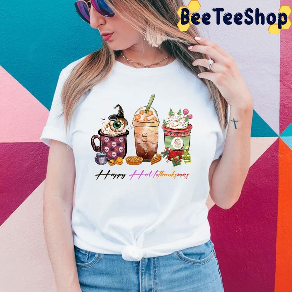 Happy Hallothanksmas Coffee Cup Trending Unisex Sweatshirt Happy Hallothanksmas Coffee Cup Trending Unisex Sweatshirt