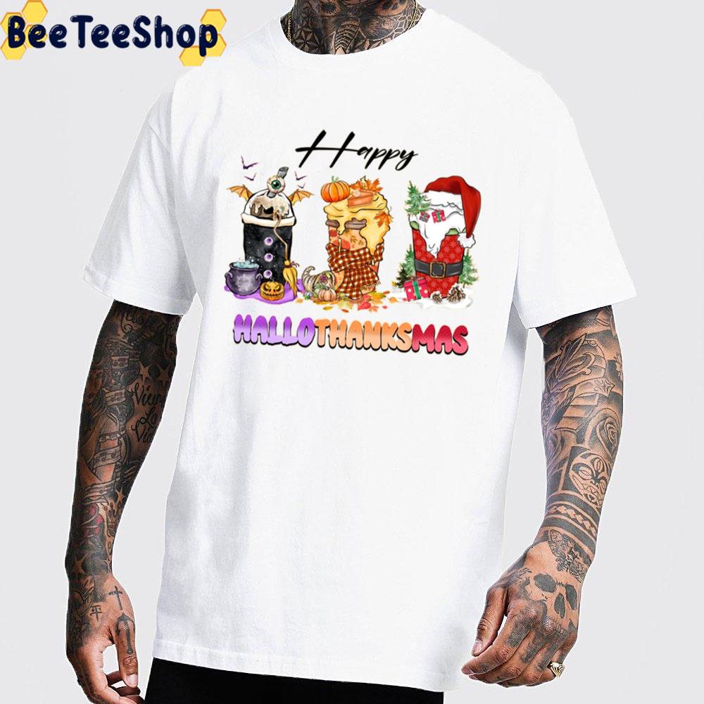 Happy Hallothanksmas Coffee Graphic Trending Unisex Sweatshirt Happy Hallothanksmas Coffee Graphic Trending Unisex Sweatshirt
