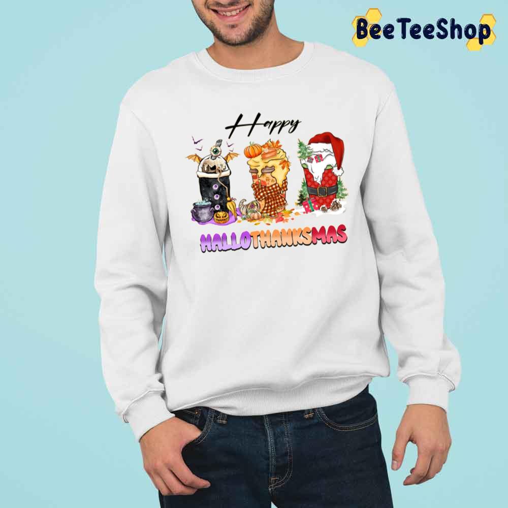 Happy Hallothanksmas Coffee Graphic Trending Unisex Sweatshirt Happy Hallothanksmas Coffee Graphic Trending Unisex Sweatshirt