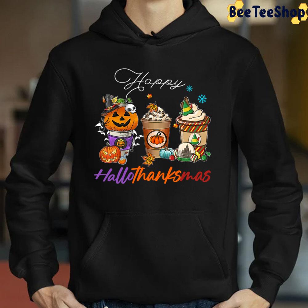 Happy Hallothanksmas Coffee Latte Halloween Thanksgiving Trending Unisex Sweatshirt Happy Hallothanksmas Coffee Latte Halloween Thanksgiving Trending Unisex Sweatshirt