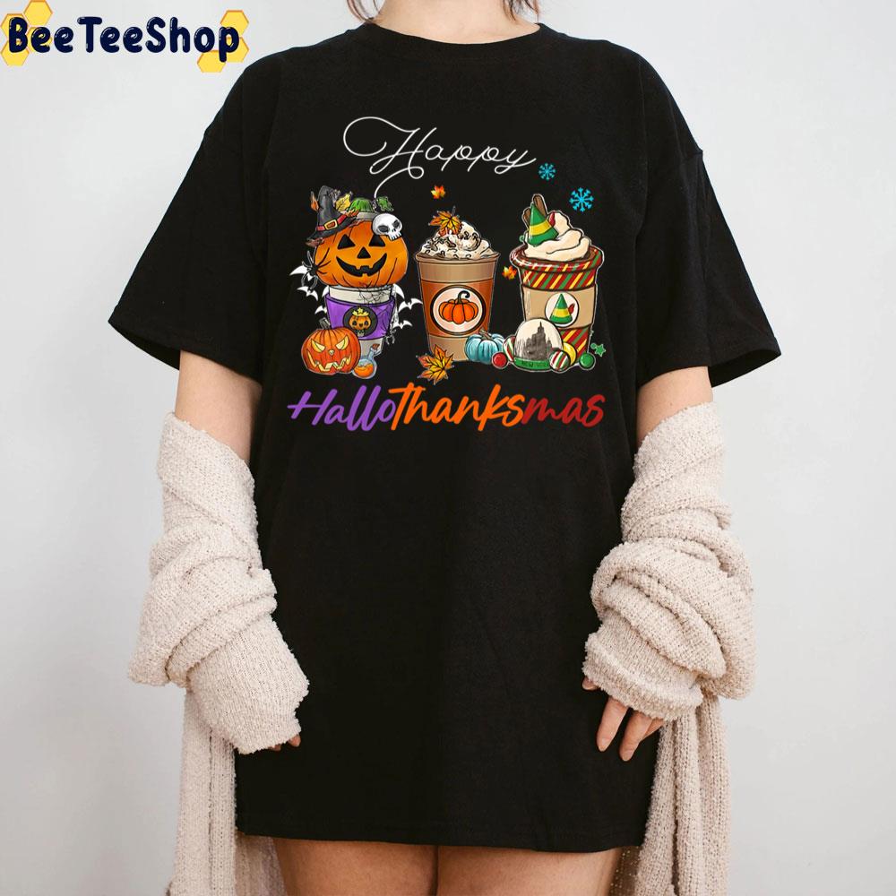 Happy Hallothanksmas Coffee Latte Halloween Thanksgiving Trending Unisex Sweatshirt Happy Hallothanksmas Coffee Latte Halloween Thanksgiving Trending Unisex Sweatshirt