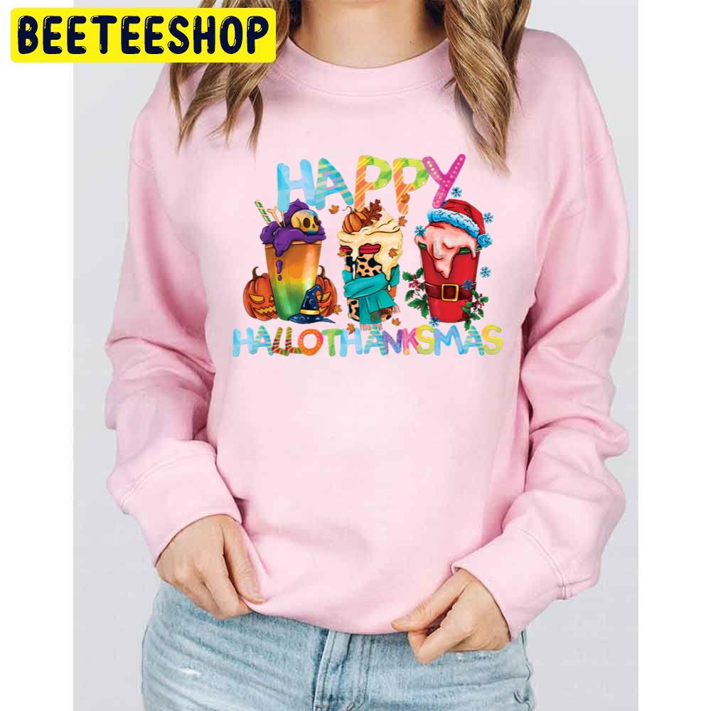 Happy Hallothanksmas Coffee Trending Unisex Sweatshirt Happy Hallothanksmas Coffee Trending Unisex Sweatshirt