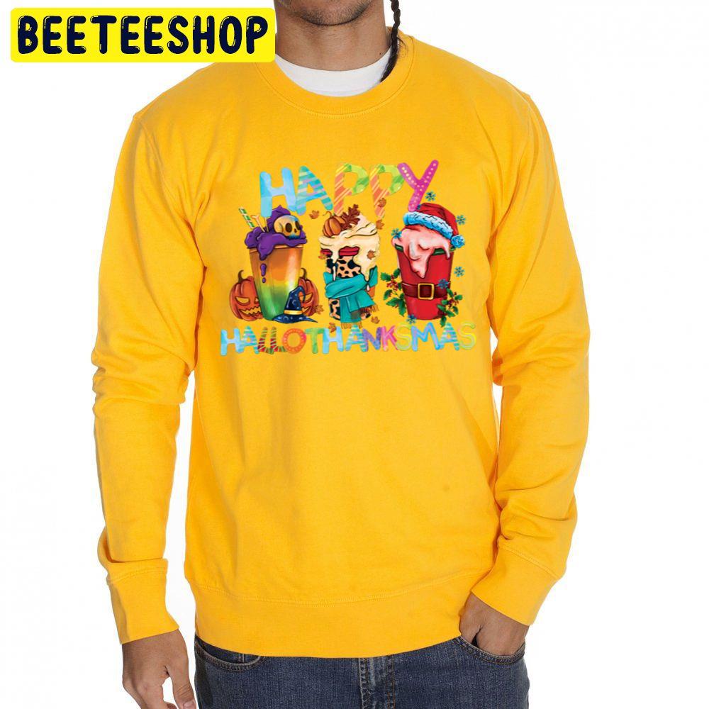 Happy Hallothanksmas Coffee Trending Unisex Sweatshirt Happy Hallothanksmas Coffee Trending Unisex Sweatshirt