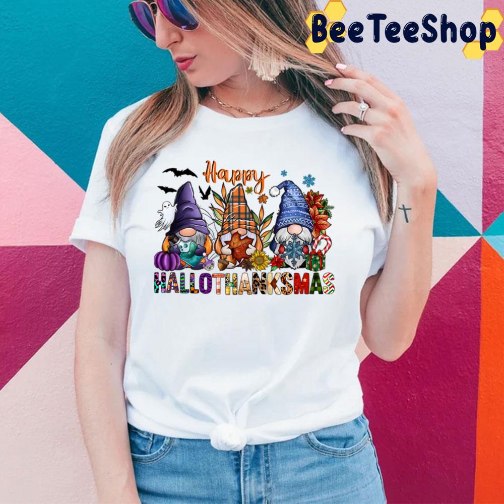 Happy Hallothanksmas Gnomes Design Trending Unisex Sweatshirt Happy Hallothanksmas Gnomes Design Trending Unisex Sweatshirt