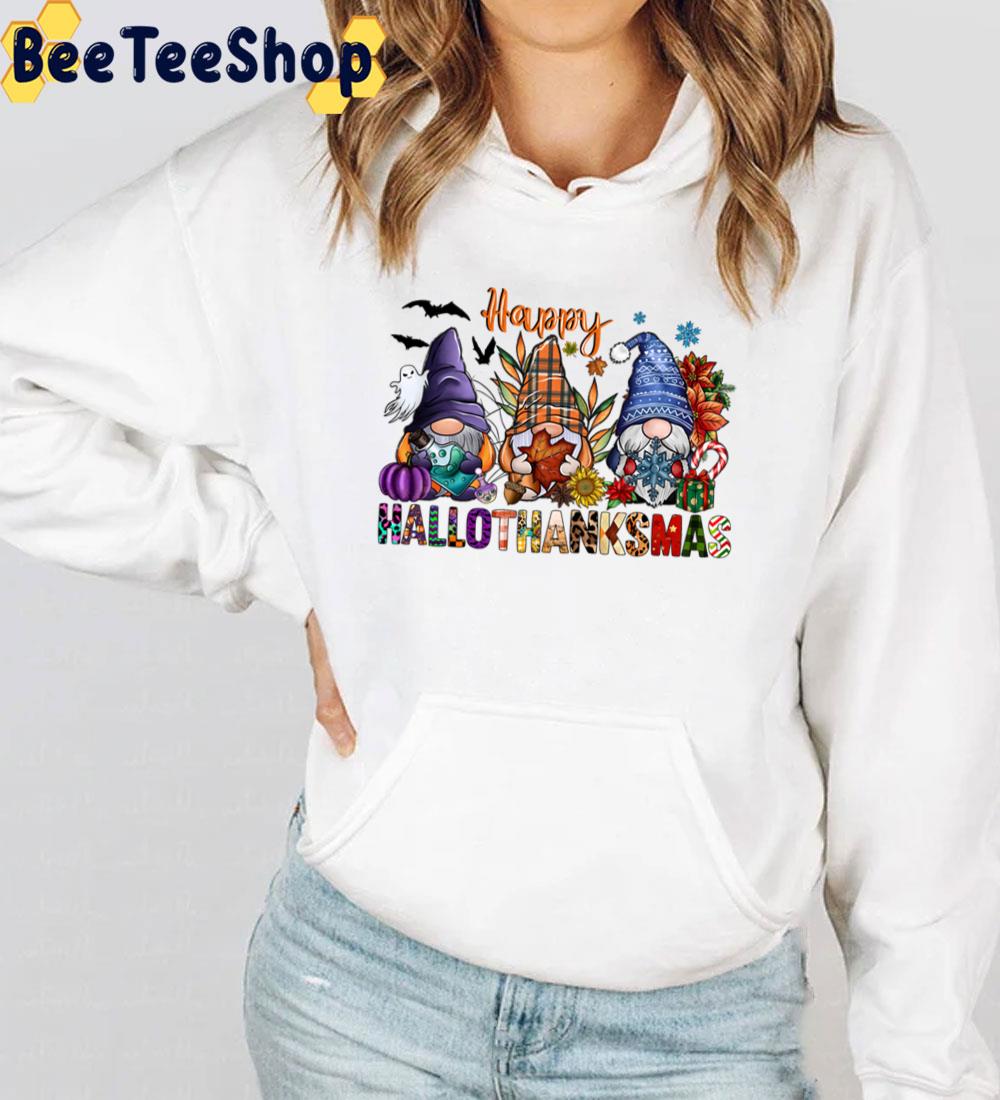 Happy Hallothanksmas Gnomes Design Trending Unisex Sweatshirt Happy Hallothanksmas Gnomes Design Trending Unisex Sweatshirt