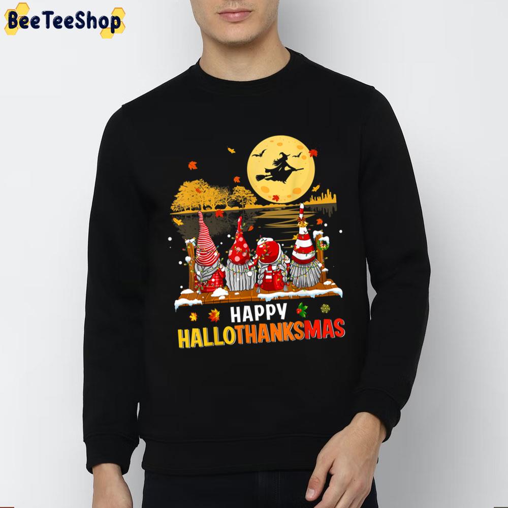 Happy Hallothanksmas Gnomes Looking For Witch Trending Unisex Sweatshirt Happy Hallothanksmas Gnomes Looking For Witch Trending Unisex Sweatshirt