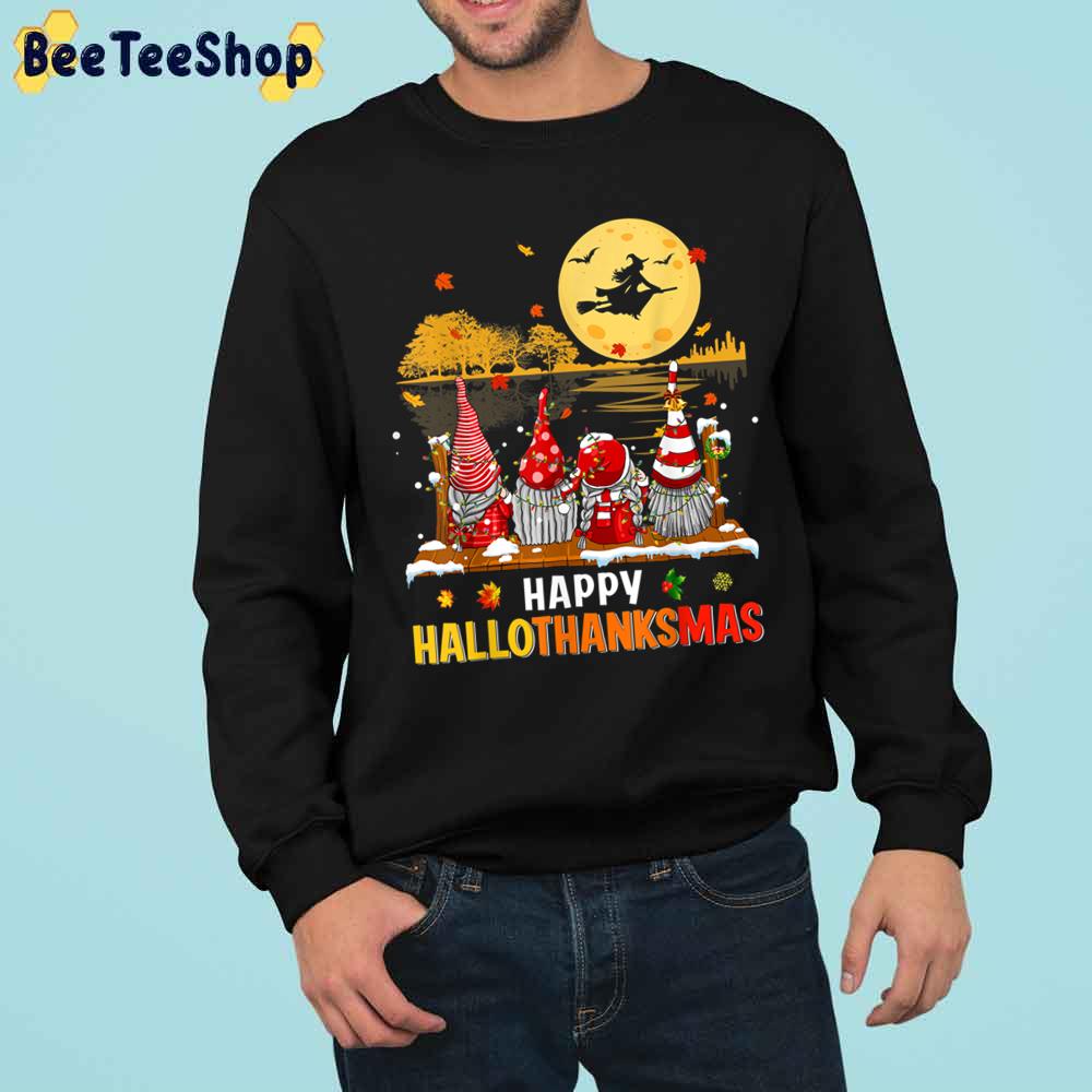 Happy Hallothanksmas Gnomes Looking For Witch Trending Unisex Sweatshirt Happy Hallothanksmas Gnomes Looking For Witch Trending Unisex Sweatshirt