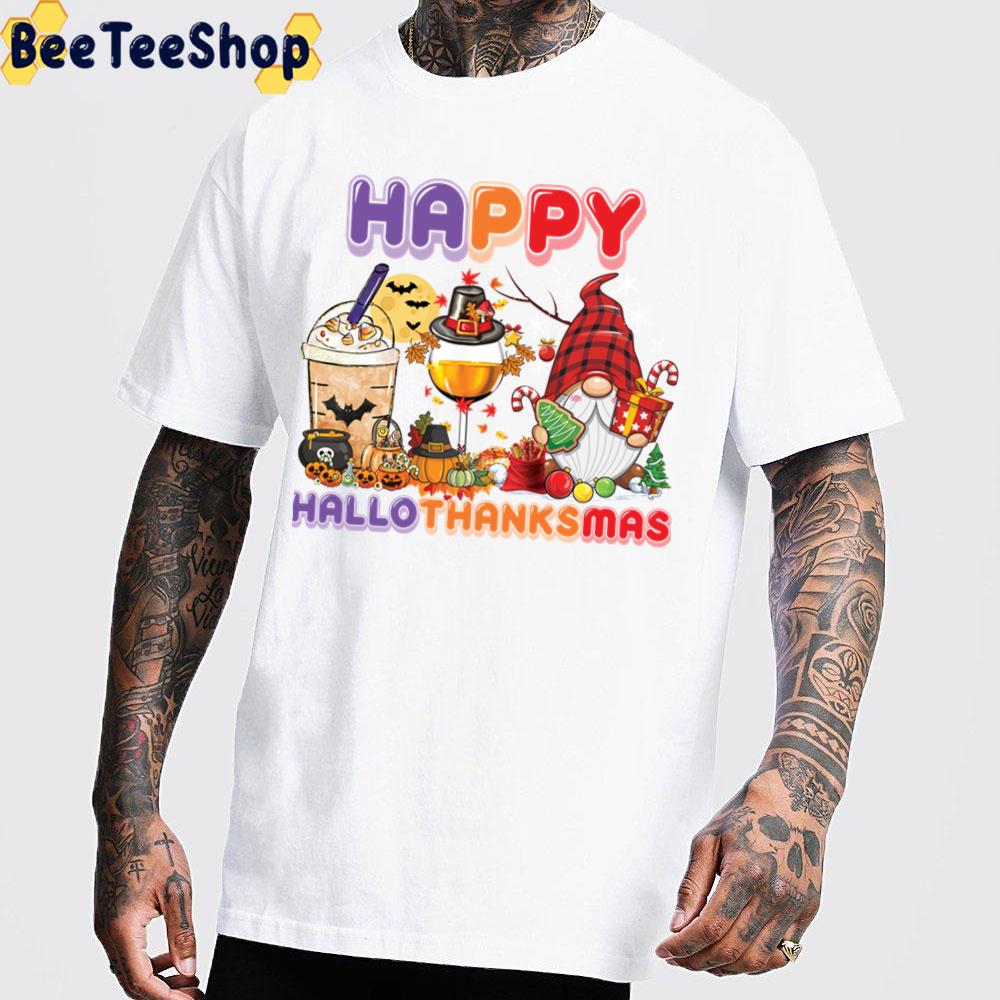 Happy Hallothanksmas Gnomes Wine Coffee Trending Unisex Sweatshirt Happy Hallothanksmas Gnomes Wine Coffee Trending Unisex Sweatshirt