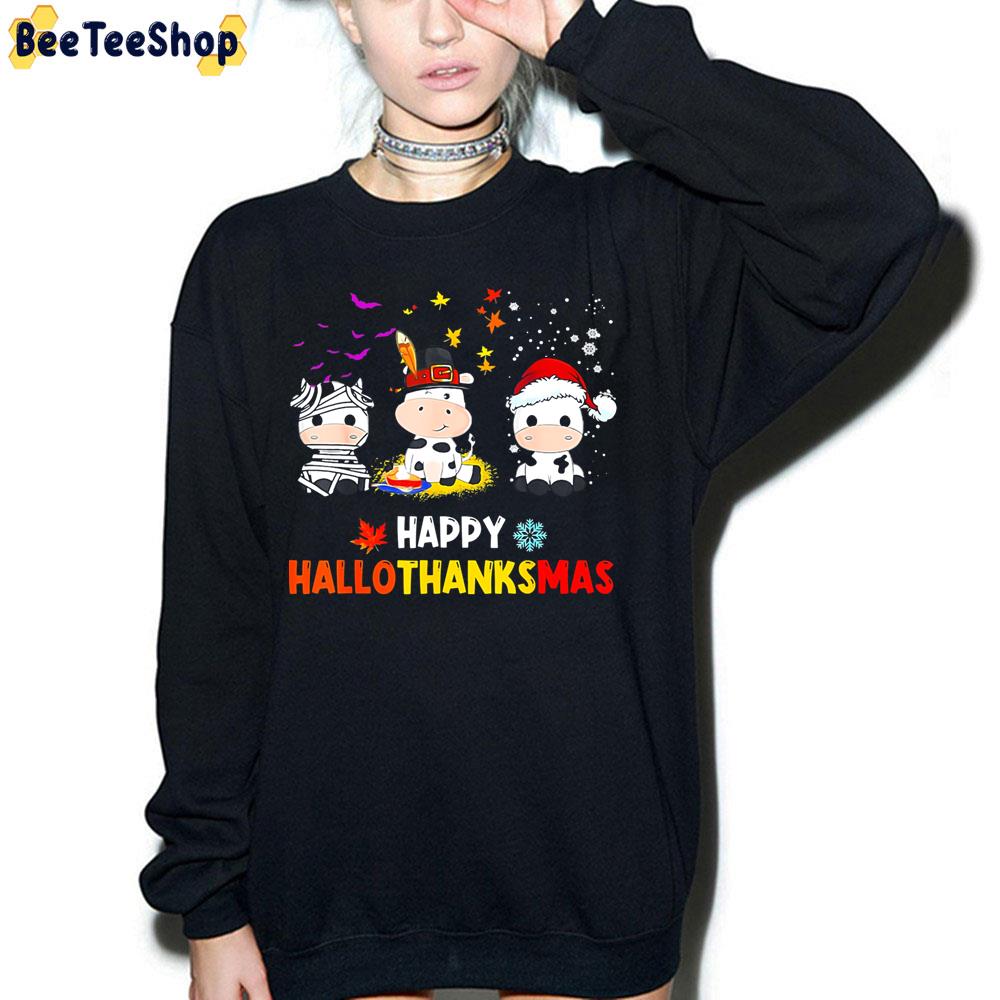 Happy Hallothanksmas Santa Cow Halloween Thanksgiving Trending Unisex Sweatshirt Happy Hallothanksmas Santa Cow Halloween Thanksgiving Trending Unisex Sweatshirt