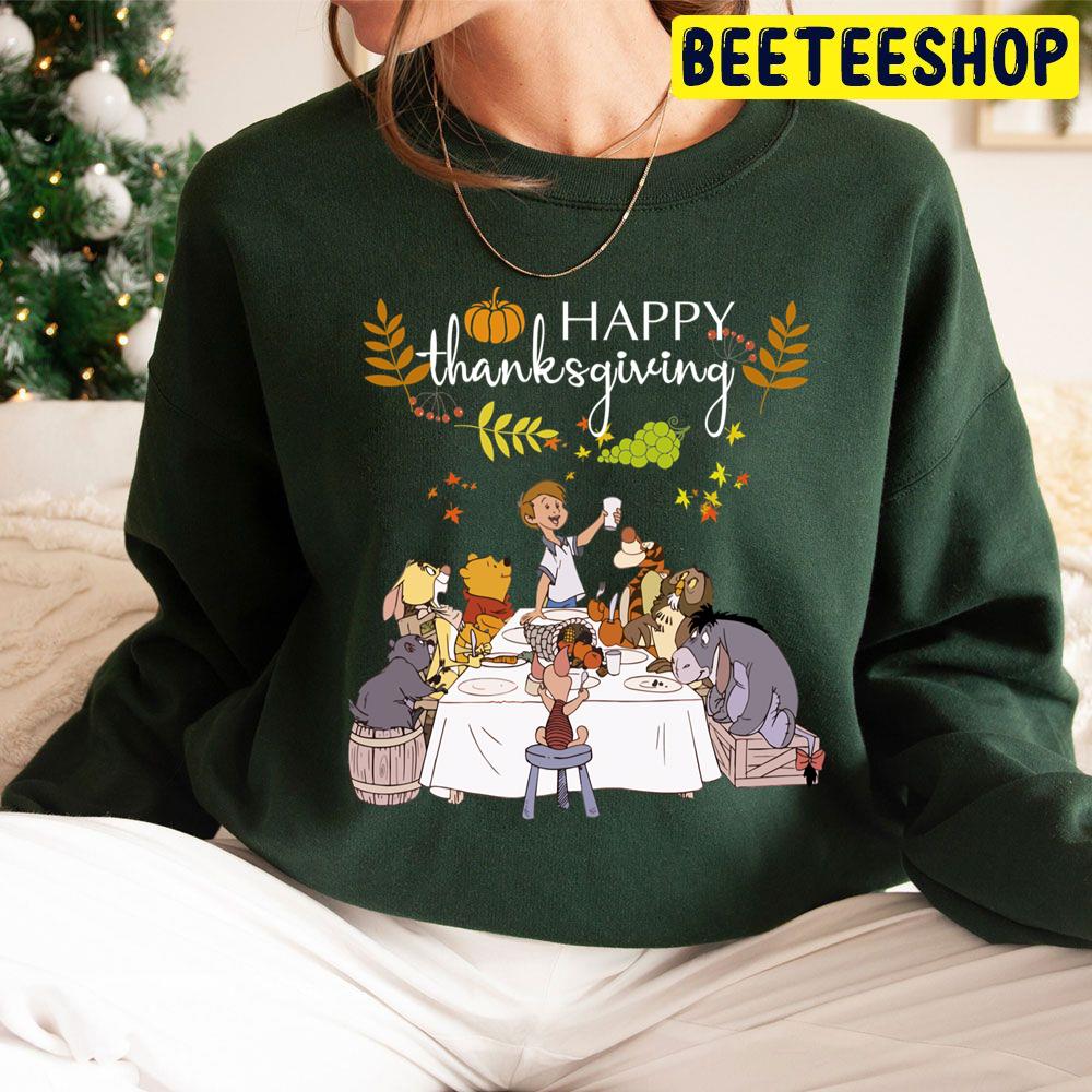 Happy Time Of Winnie The Pooh And Friends Happy Thanksgiving Trending Unisex Hoodie Happy Time Of Winnie The Pooh And Friends Happy Thanksgiving Trending Unisex Hoodie