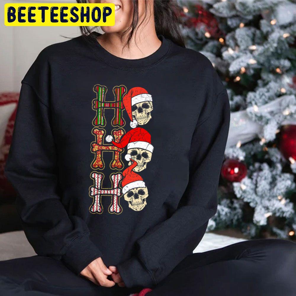Ho Ho Ho Christmas Skull Trending Unisex Hoodie Ho Ho Ho Christmas Skull Trending Unisex Hoodie