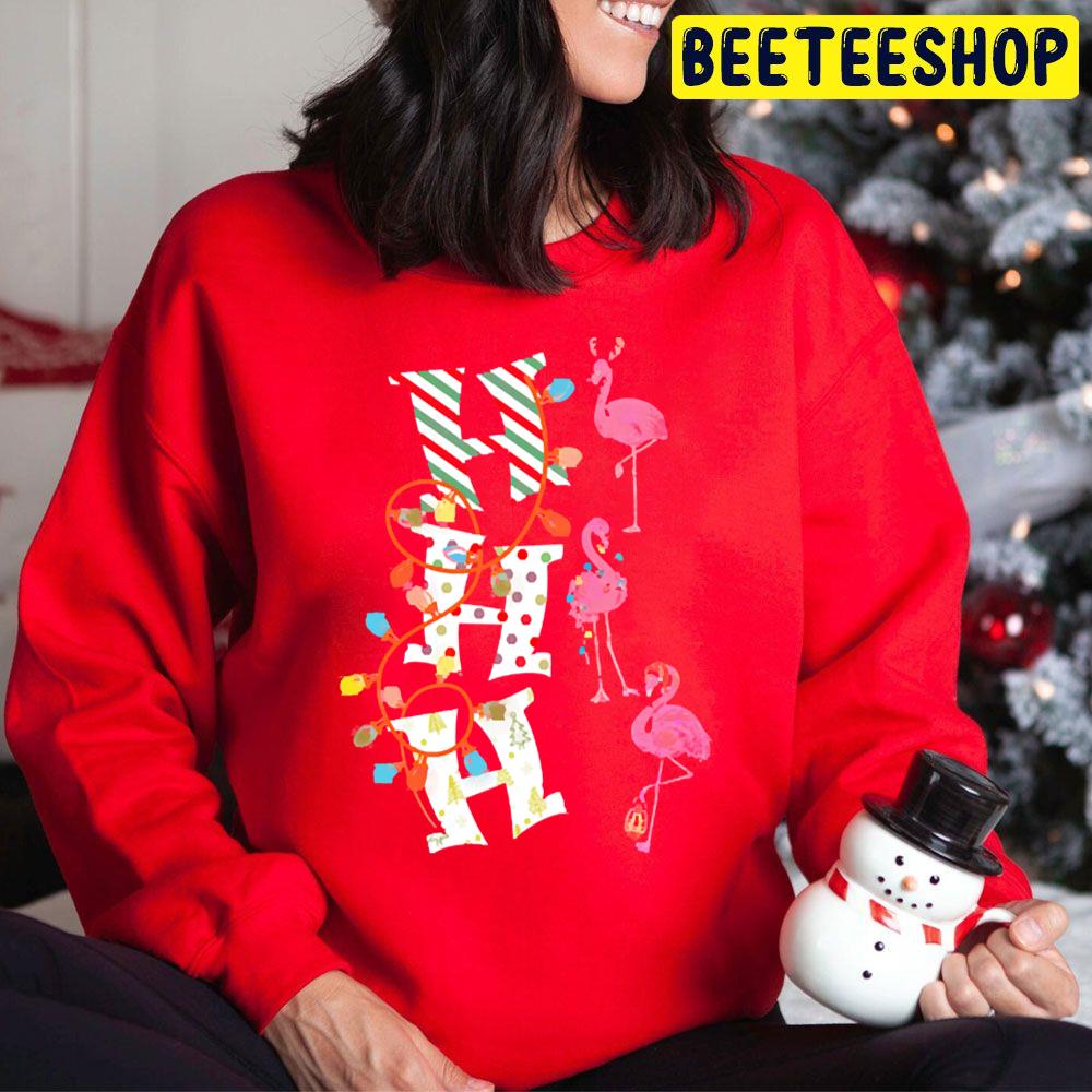 Ho Ho Ho Flamingo Christmas Trending Unisex Hoodie Ho Ho Ho Flamingo Christmas Trending Unisex Hoodie