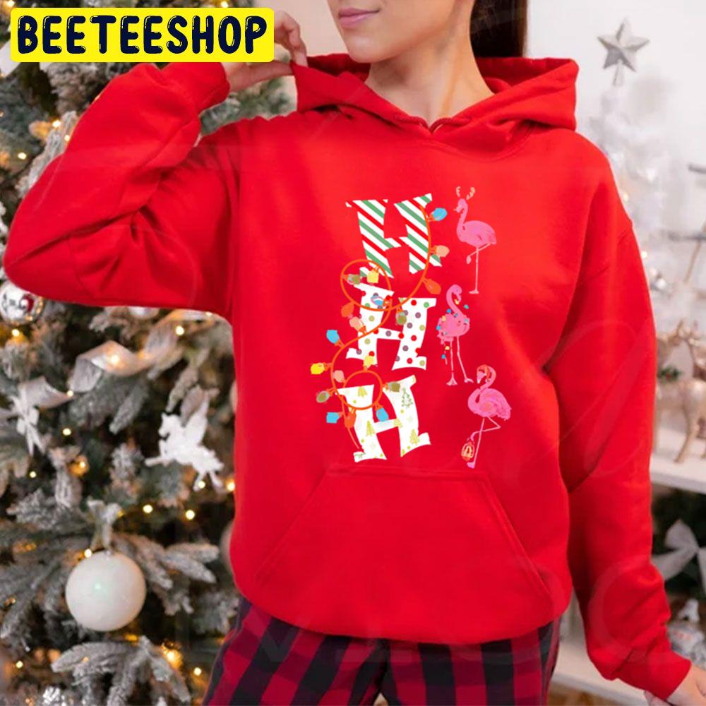 Ho Ho Ho Flamingo Christmas Trending Unisex Hoodie Ho Ho Ho Flamingo Christmas Trending Unisex Hoodie