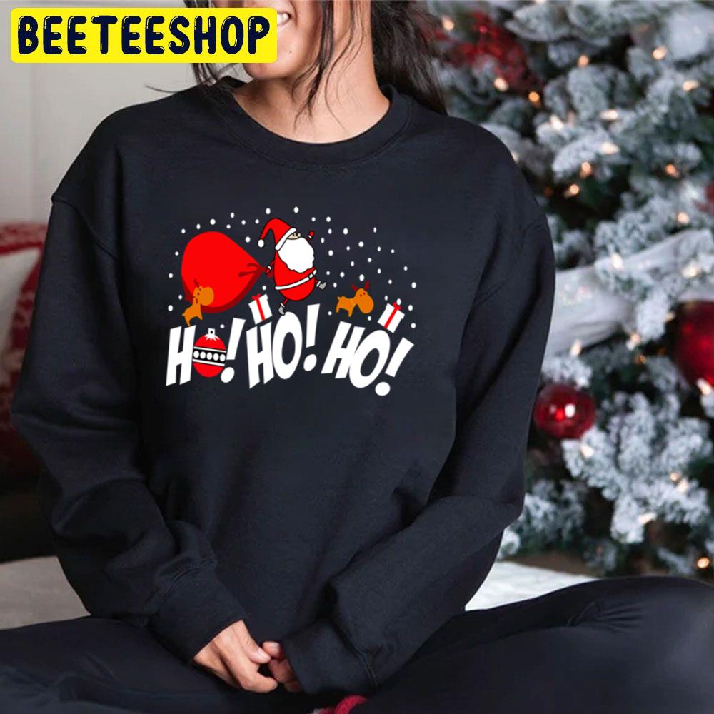 Ho Ho Ho Santa And Moose Christmas Trending Unisex Hoodie Ho Ho Ho Santa And Moose Christmas Trending Unisex Hoodie