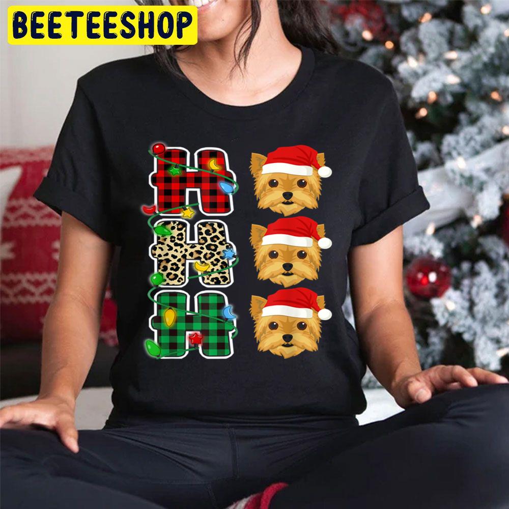 Ho Ho Ho Santa Hat Yorkie Leopard Christmas Pajama Trending Unisex Hoodie Ho Ho Ho Santa Hat Yorkie Leopard Christmas Pajama Trending Unisex Hoodie