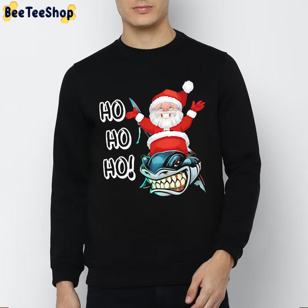 Ho Ho Ho Santa Riding Shark Christmas Trending Unisex Sweatshirt Ho Ho Ho Santa Riding Shark Christmas Trending Unisex Sweatshirt