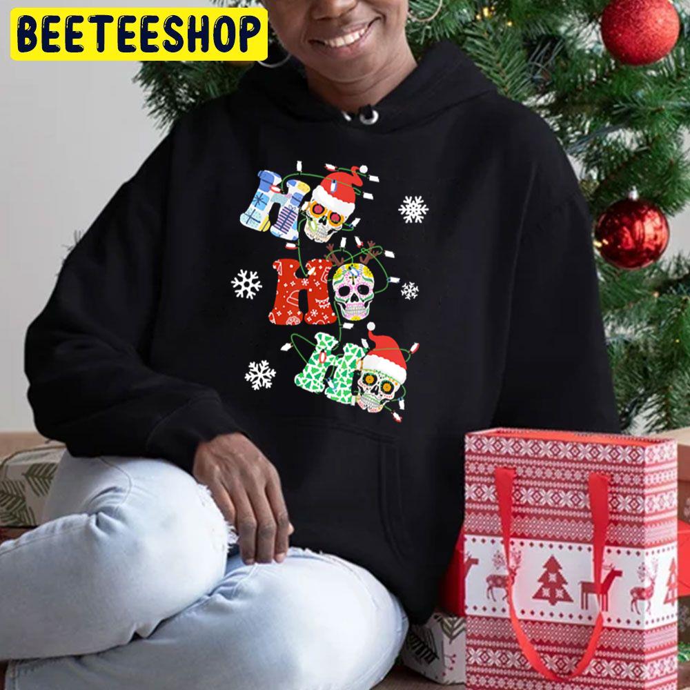 Ho Ho Ho Sugar Skull Christmas Trending Unisex Hoodie Ho Ho Ho Sugar Skull Christmas Trending Unisex Hoodie