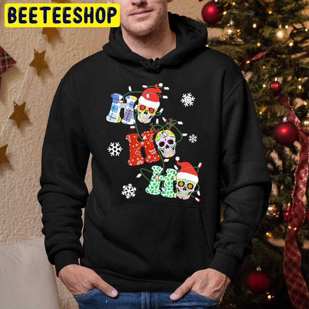 Ho Ho Ho Sugar Skull Christmas Trending Unisex Hoodie Ho Ho Ho Sugar Skull Christmas Trending Unisex Hoodie